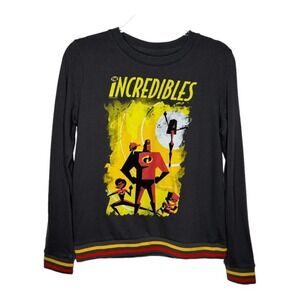 Disney Pixar Women's The Incredibles Sweatshirt‎ Black Graphic Pullover Size M